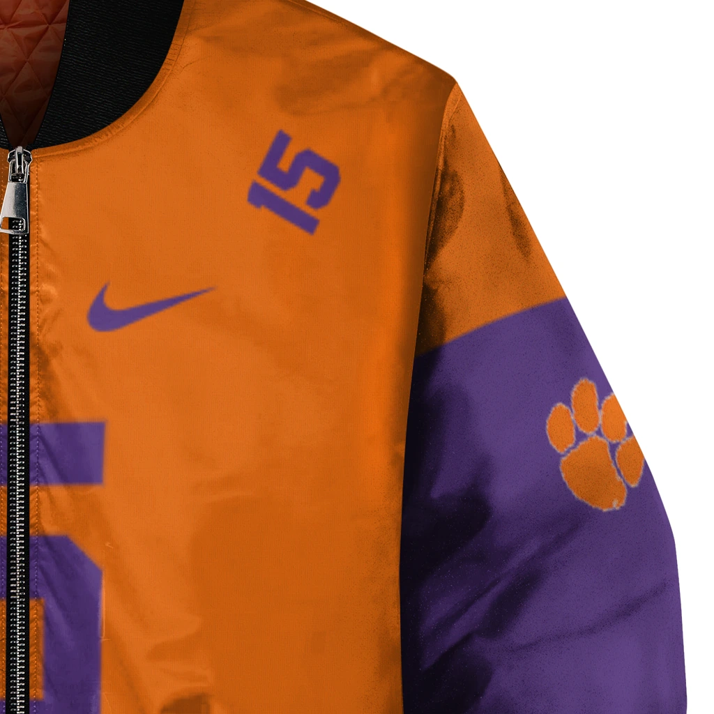 personalized clemson tigers team patch orange bomber jacket premium grade personalized clemson tigers team patch orange bomber jacket premium grade