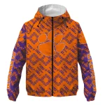 personalized clemson tigers trellis mesh orange windbreaker jacket best selling