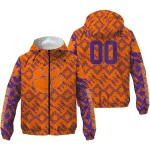 personalized clemson tigers trellis mesh orange windbreaker jacket best selling