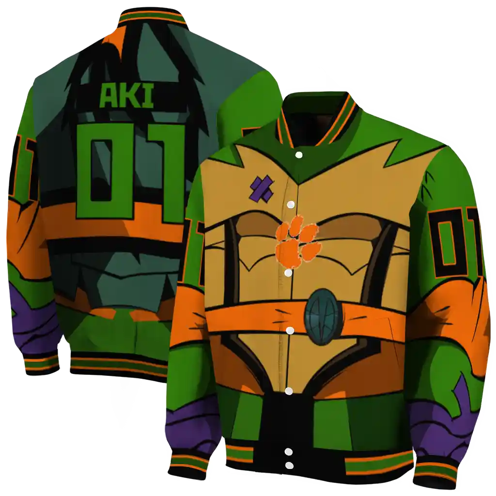 personalized clemson tigers turtle armor varsity jacket fashion forward personalized clemson tigers turtle armor varsity jacket fashion forward
