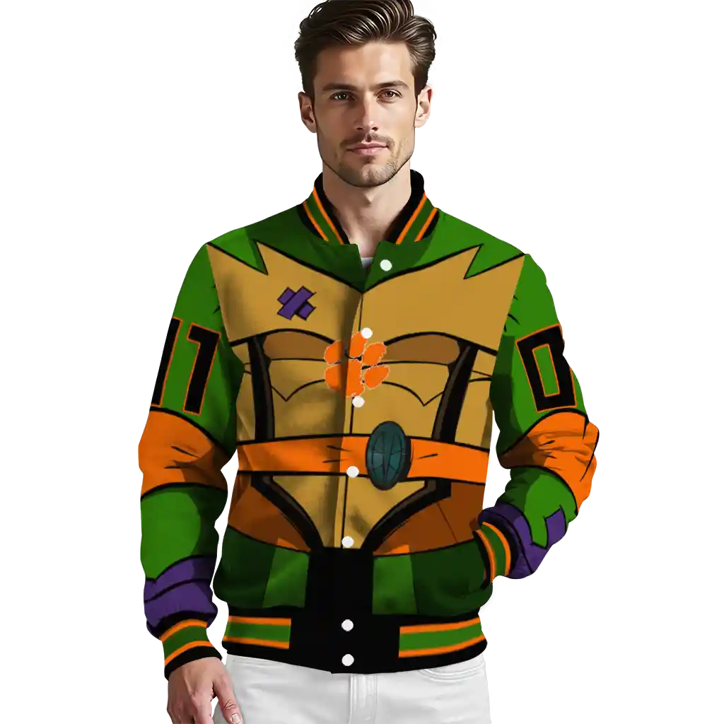 personalized clemson tigers turtle armor varsity jacket high quality personalized clemson tigers turtle armor varsity jacket high quality