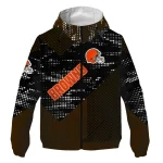 personalized cleveland browns arrow matrix brown black windbreaker jacket best selling