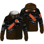 personalized cleveland browns arrow matrix brown black windbreaker jacket best selling