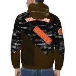 personalized cleveland browns arrow matrix brown black windbreaker jacket best selling