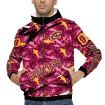 personalized cleveland cavaliers shark art wine windbreaker jacket best selling