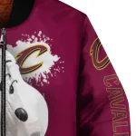 personalized cleveland cavaliers snoopy head wine bomber jacket best selling