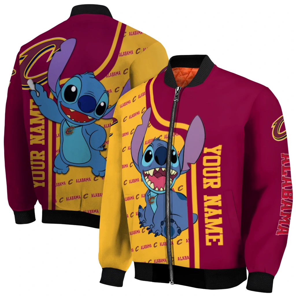 personalized cleveland cavaliers stitch laughing wine bomber jacket best selling personalized cleveland cavaliers stitch laughing wine bomber jacket best selling