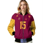 personalized cleveland cavaliers team patch wine bomber jacket best selling