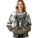 personalized cleveland guardians deer skull camouflage white varsity jacket best selling