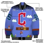 personalized cleveland guardians mario blocks blue black varsity jacket best selling