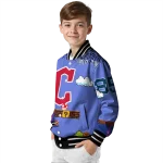 personalized cleveland guardians mario blocks blue black varsity jacket best selling