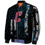 personalized cleveland guardians star stripes navy blue black bomber jacket best selling