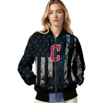 personalized cleveland guardians star stripes navy blue black bomber jacket best selling