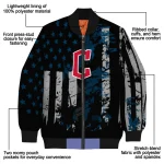 personalized cleveland guardians star stripes navy blue black bomber jacket best selling