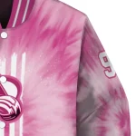 personalized colorado avalanche pink tie dye pink varsity jacket best selling