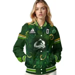 personalized colorado avalanche shamrock vortex green varsity jacket best selling