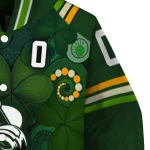 personalized colorado avalanche shamrock vortex green varsity jacket best selling
