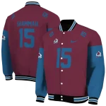 personalized colorado avalanche team patch burgundy varsity jacket best selling