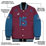 personalized colorado avalanche team patch burgundy varsity jacket best selling