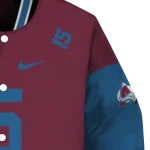 personalized colorado avalanche team patch burgundy varsity jacket best selling