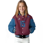 personalized colorado avalanche team patch burgundy varsity jacket best selling