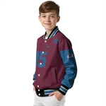 personalized colorado avalanche team patch burgundy varsity jacket best selling