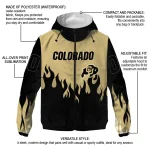personalized colorado buffaloes flame trim gold black windbreaker jacket best selling