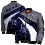 personalized colorado rockies electric flash blue bomber jacket best selling
