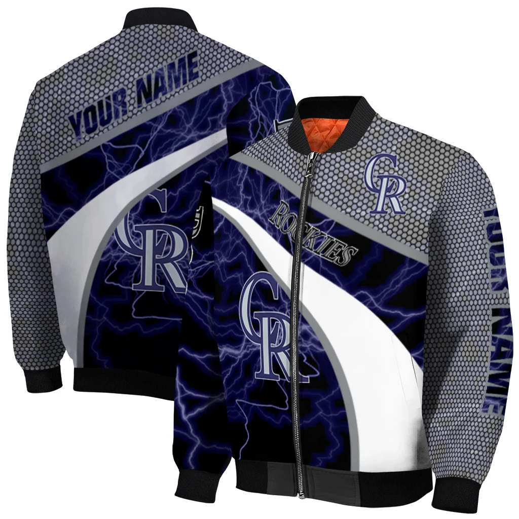 personalized colorado rockies electric flash blue bomber jacket best selling personalized colorado rockies electric flash blue bomber jacket best selling