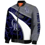 personalized colorado rockies electric flash blue bomber jacket best selling
