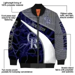 personalized colorado rockies electric flash blue bomber jacket best selling