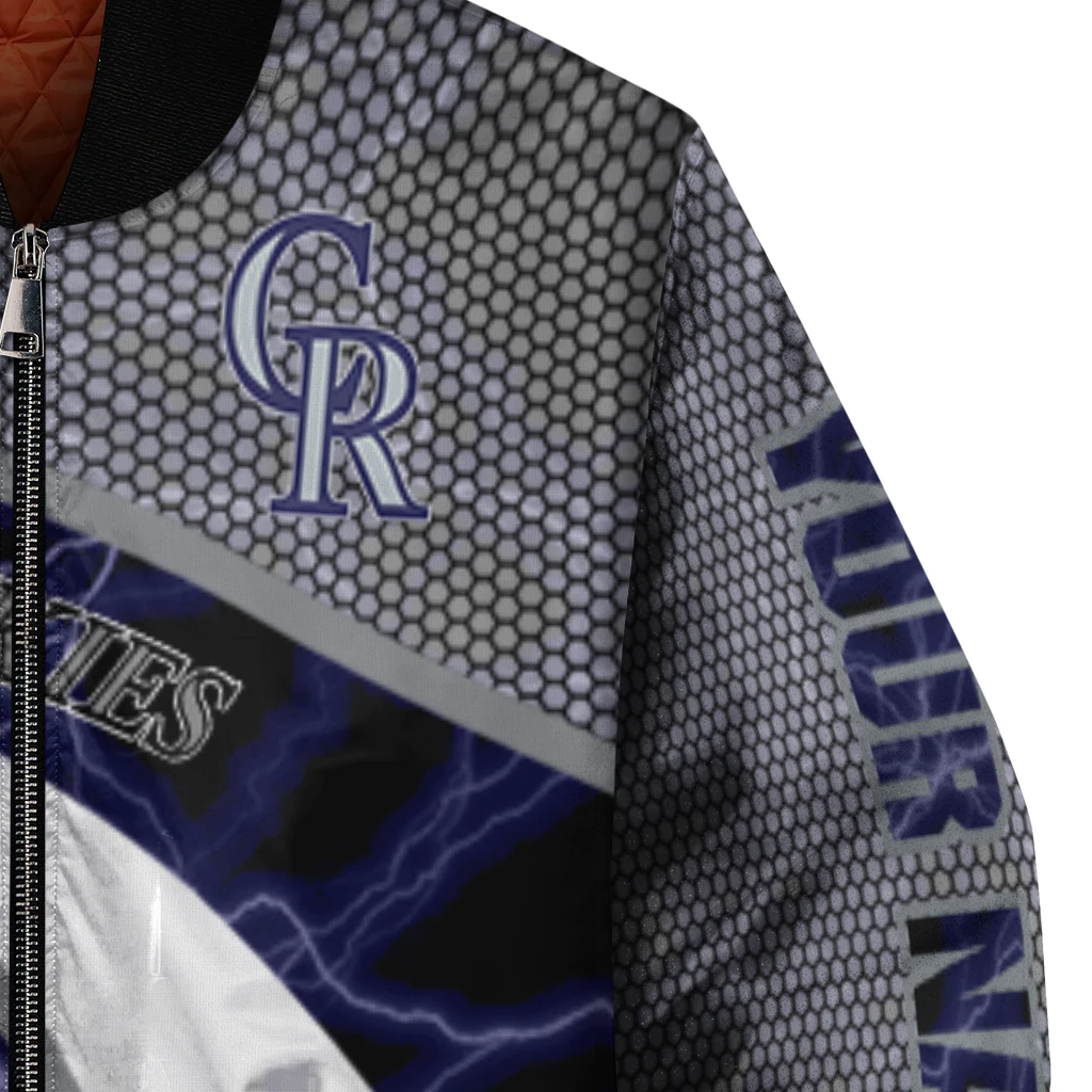 personalized colorado rockies electric flash blue bomber jacket premium grade personalized colorado rockies electric flash blue bomber jacket premium grade