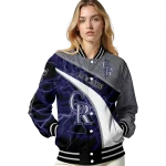 personalized colorado rockies electric flash blue varsity jacket best selling