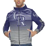 personalized colorado rockies pattern layers blue windbreaker jacket best selling