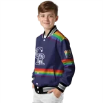 personalized colorado rockies rainbow jersey number blue varsity jacket best selling