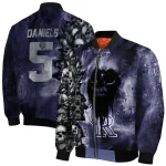 personalized colorado rockies skull cluster blue bomber jacket best selling