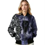 personalized colorado rockies skull cluster blue bomber jacket best selling