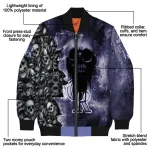 personalized colorado rockies skull cluster blue bomber jacket best selling