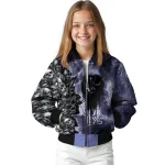 personalized colorado rockies skull cluster blue bomber jacket best selling