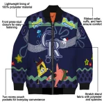 personalized colorado rockies spongebob playtime blue bomber jacket best selling