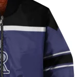 personalized colorado rockies stripe statement blue black bomber jacket best selling