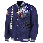 personalized colorado rockies us flag claws blue varsity jacket best selling