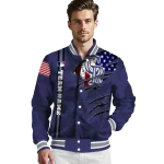 personalized colorado rockies us flag claws blue varsity jacket best selling
