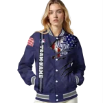 personalized colorado rockies us flag claws blue varsity jacket best selling