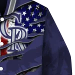 personalized colorado rockies us flag claws blue varsity jacket best selling