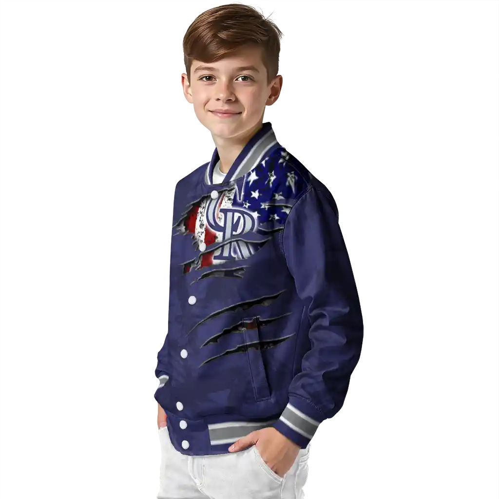 personalized colorado rockies us flag claws blue varsity jacket trendy personalized colorado rockies us flag claws blue varsity jacket trendy