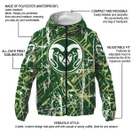 personalized colorado state rams brushstroke pattern green windbreaker jacket best selling