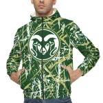 personalized colorado state rams brushstroke pattern green windbreaker jacket best selling