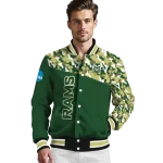 personalized colorado state rams camouflage splash green varsity jacket best selling
