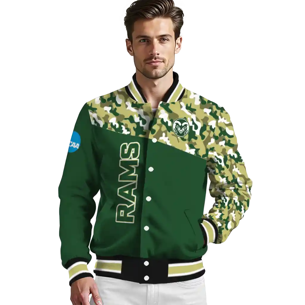personalized colorado state rams camouflage splash green varsity jacket high quality personalized colorado state rams camouflage splash green varsity jacket high quality